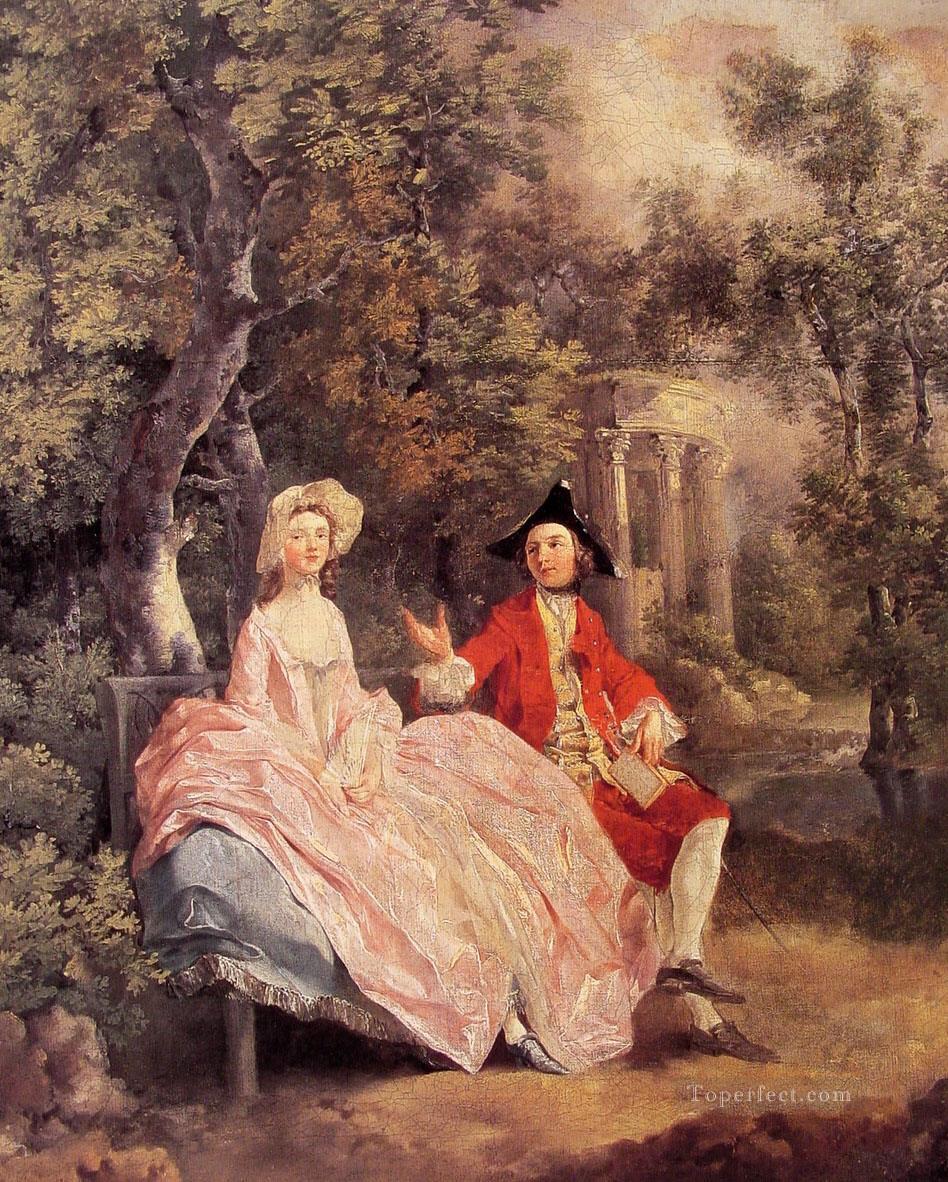 Conversation in a Park Thomas Gainsborough Oil Paintings